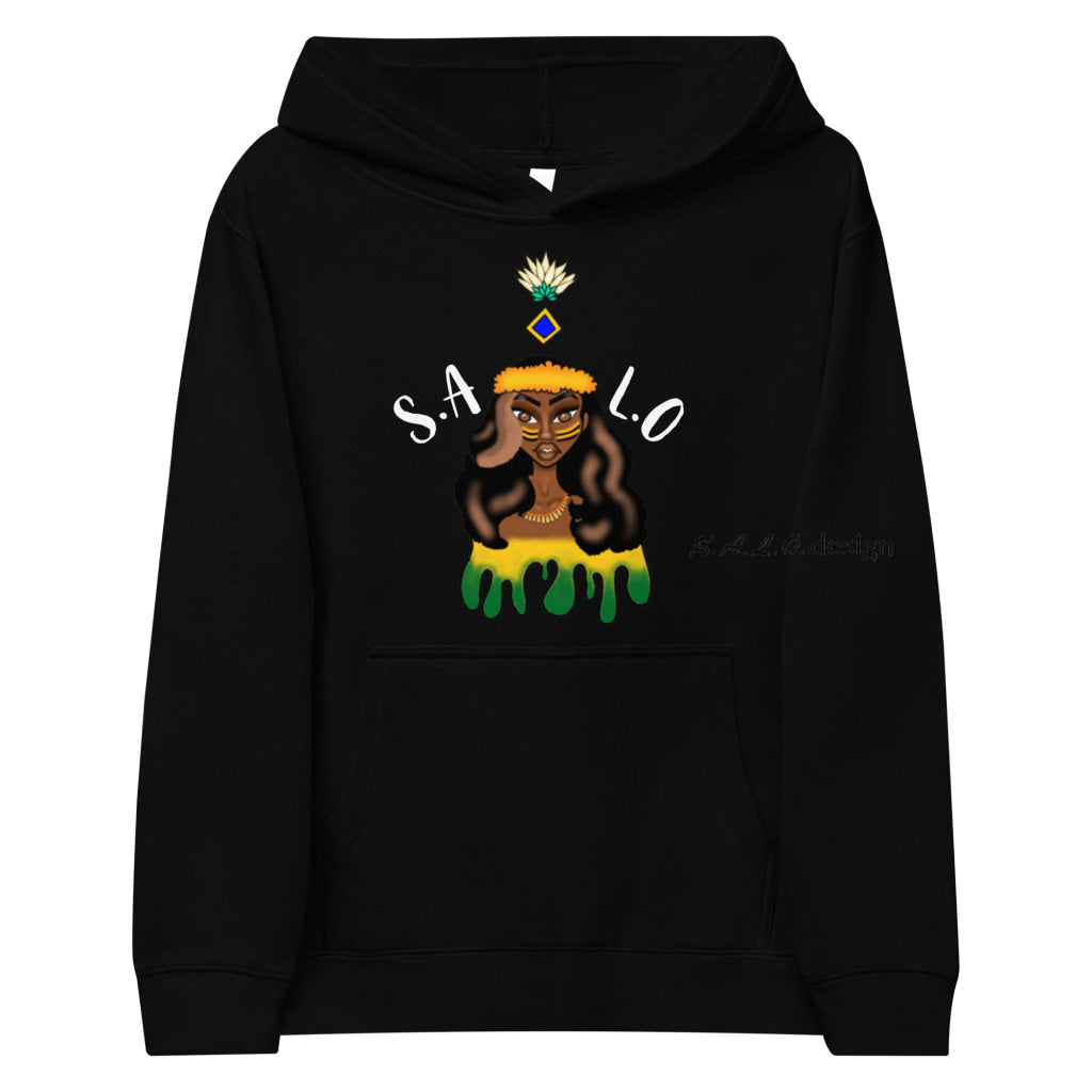 Kids Hoodie - Cotton Heritage Pullover Fleece Black / S