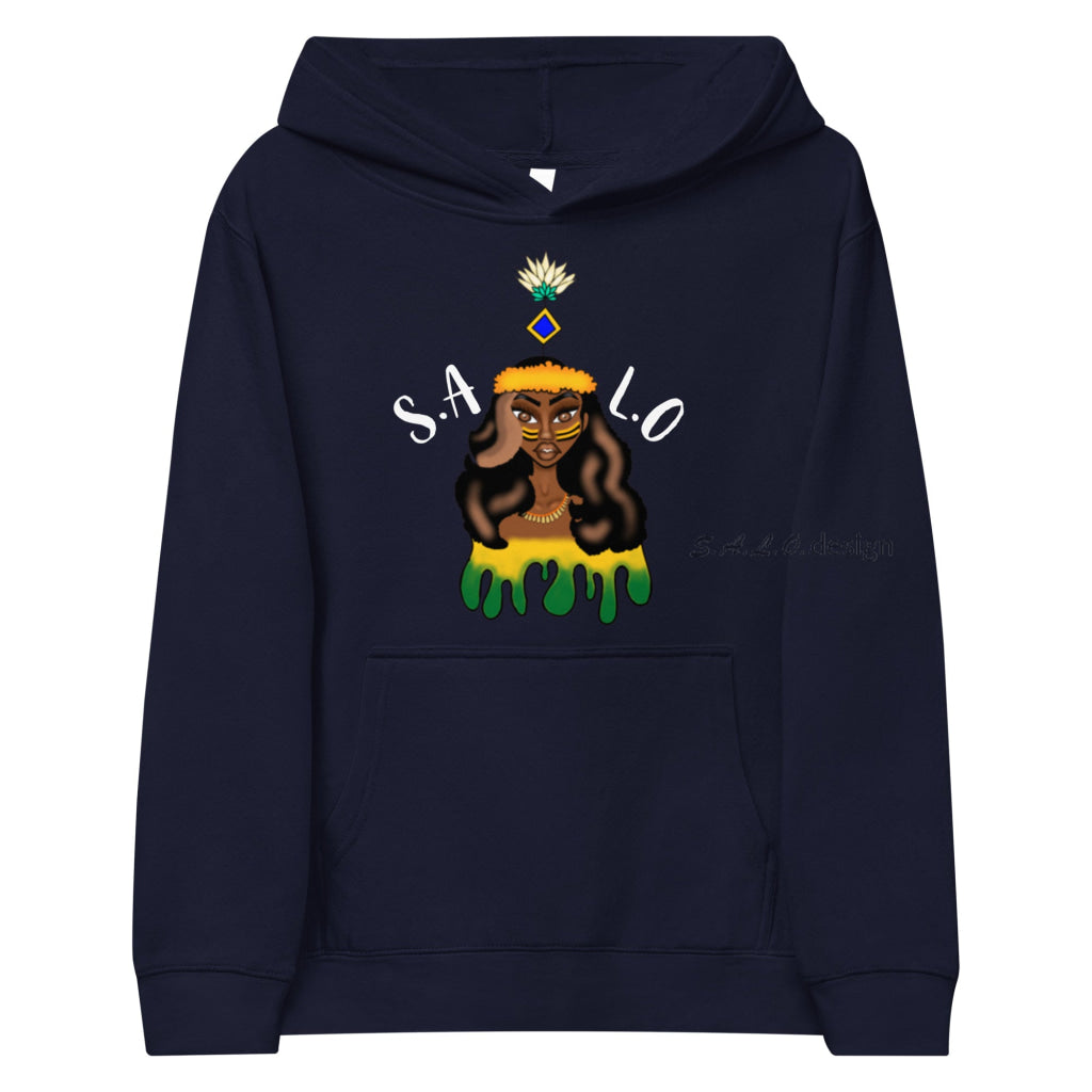 Kids Hoodie - Cotton Heritage Pullover Fleece Navy Blazer / S